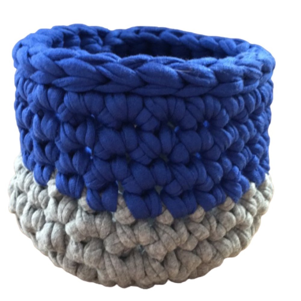 Handmade Crochet Round Basket Small.